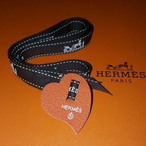 Hermes -- Leather Heart Ribbon Holder